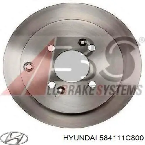 584111C800 Hyundai/Kia disco do freio traseiro