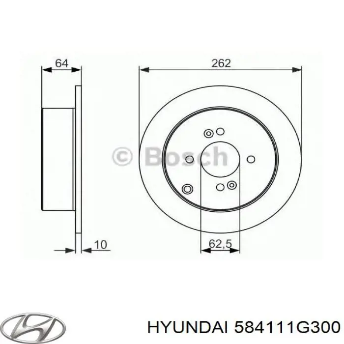 584111G300 Hyundai/Kia диск тормозной задний