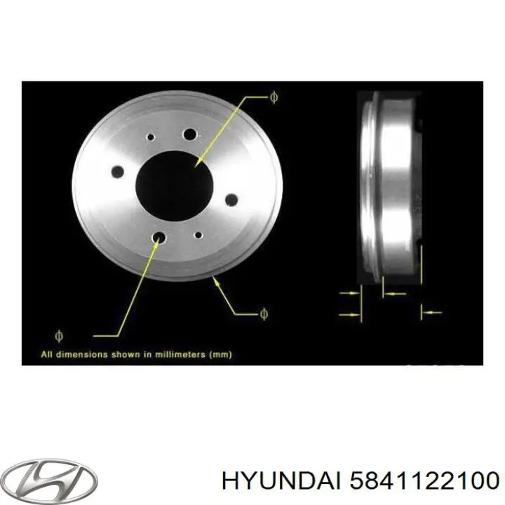 Барабан тормозной задний Hyundai/Kia 5841122100 цена, от 20.58 USD