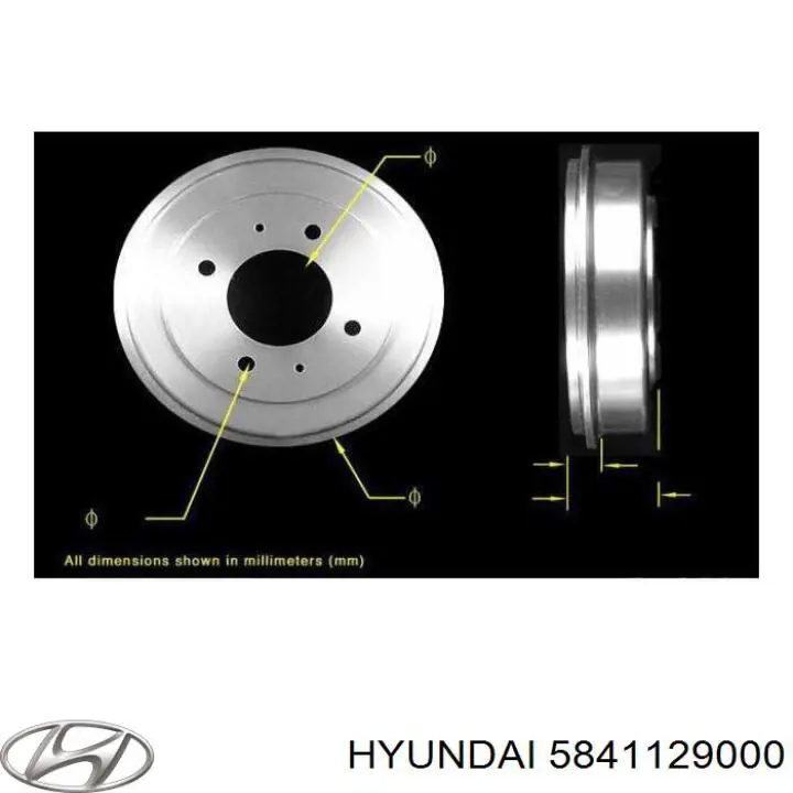 Барабан тормозной задний Hyundai/Kia 5841129000 цена, от 27.40 USD