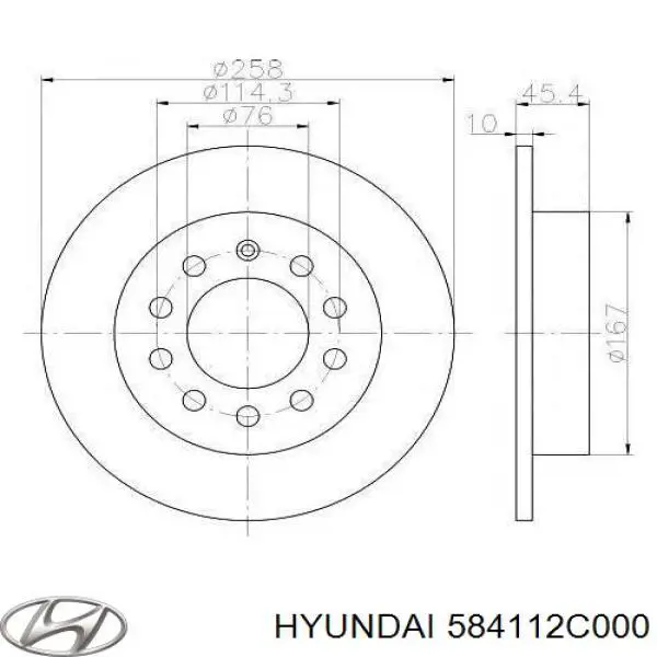 Тормозные диски 584112C000 Hyundai/Kia