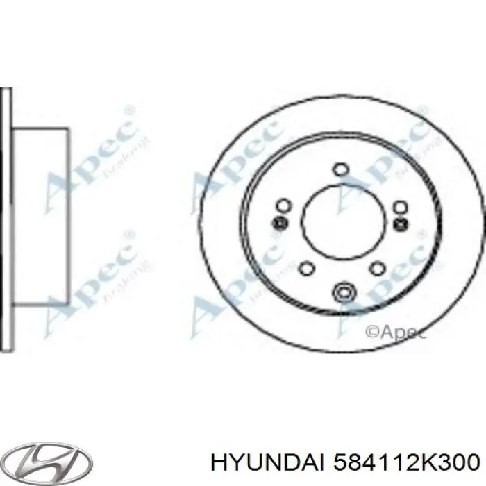 Задний тормозной диск Hyundai/Kia 584112K300 цена, от 38.01 USD