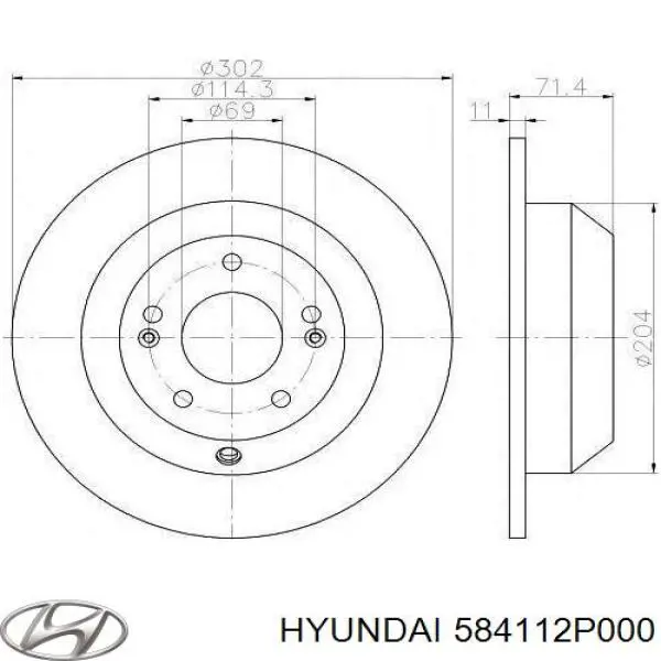 584112P000 Hyundai/Kia диск тормозной задний