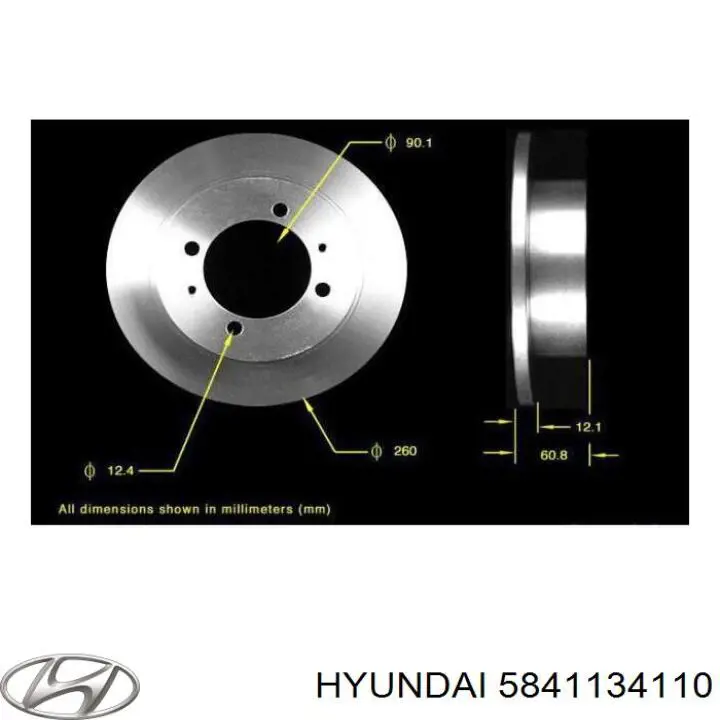Задний тормозной диск Hyundai/Kia 5841134110 цена, от 25.00 USD