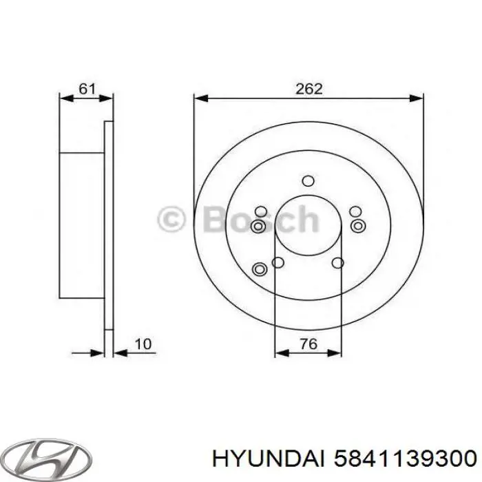 5841139300 Hyundai/Kia Дисковый тормоз