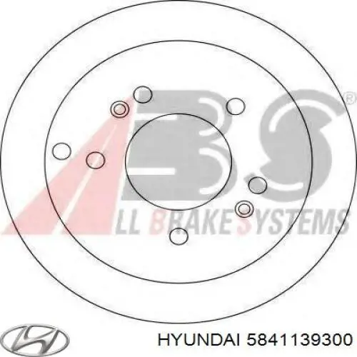 Тормозные диски 5841139300 Hyundai/Kia