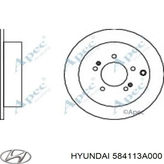 Барабан тормозной задний Hyundai/Kia 584113A000 цена, от 44.60 USD