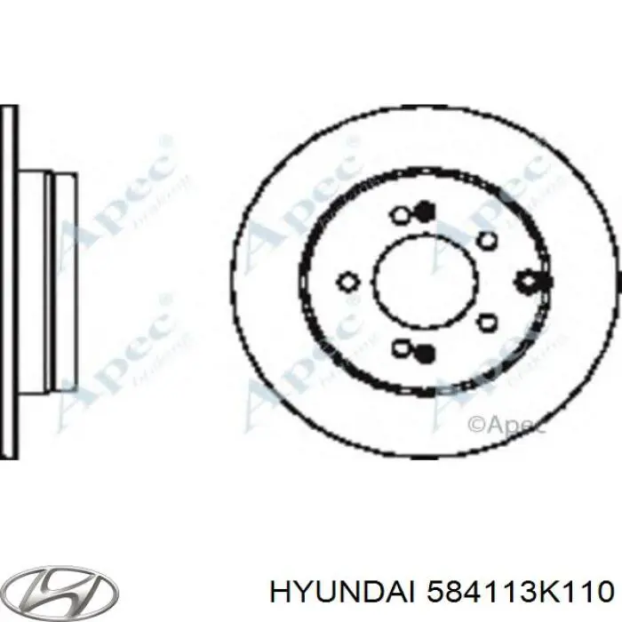 584113K110 Hyundai/Kia Disco do freio traseiro