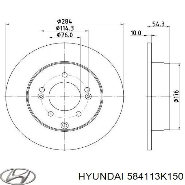 Тормозные диски 584113K150 Hyundai/Kia