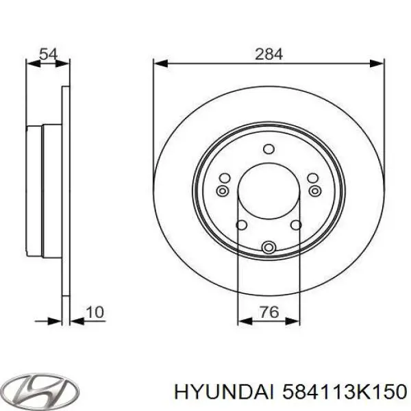 Задний тормозной диск Hyundai/Kia 584113K150 цена, от 29.19 USD