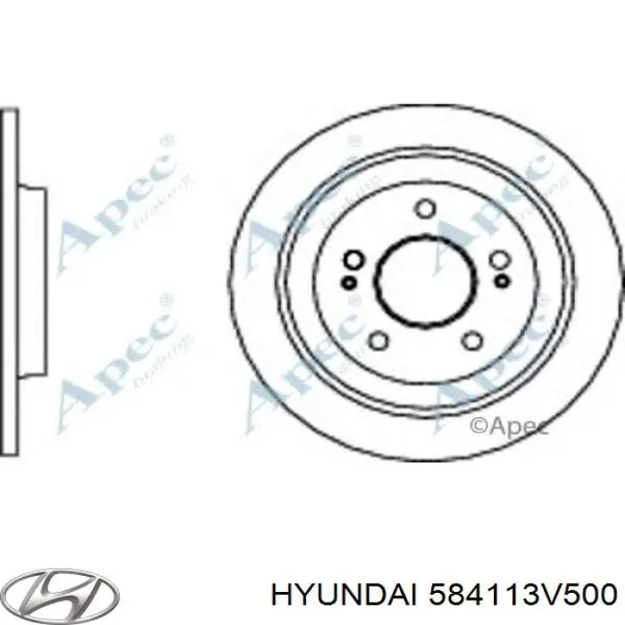 Disco de freno trasero 584113V500 Hyundai/Kia