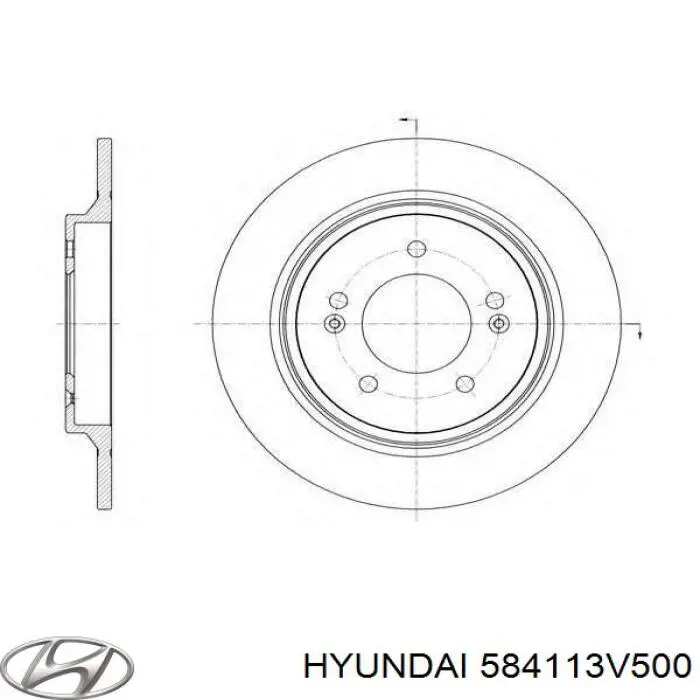 Тормозные диски 584113V500 Hyundai/Kia