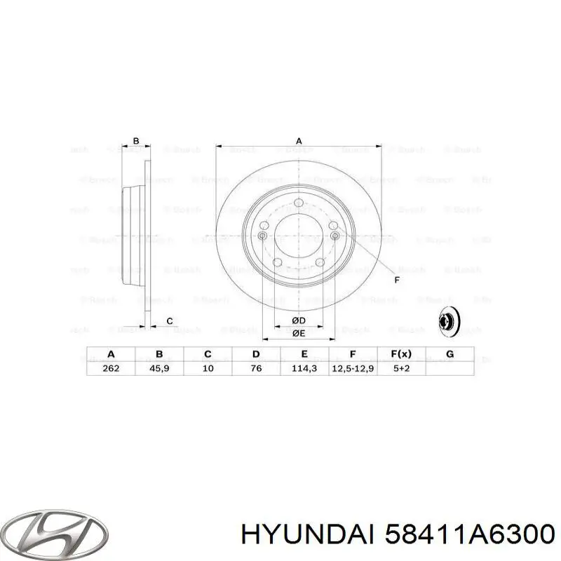 Купить 58411A6300 Hyundai/Kia Диск тормозной задний