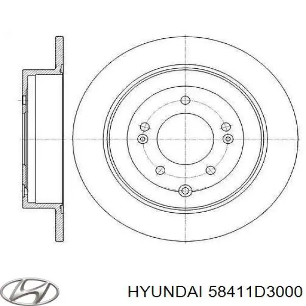 58411-D3000 Hyundai/Kia disco do freio traseiro