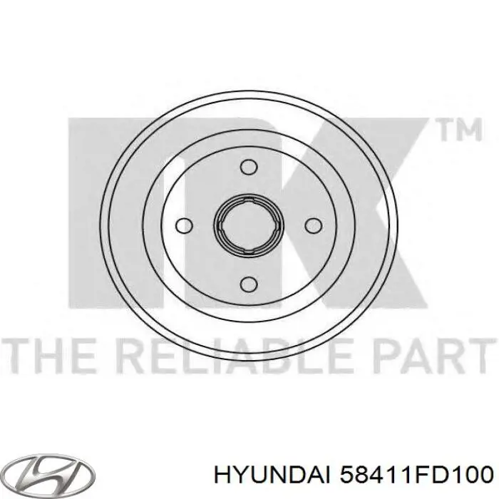 Тормозной барабан 58411FD100 Hyundai/Kia