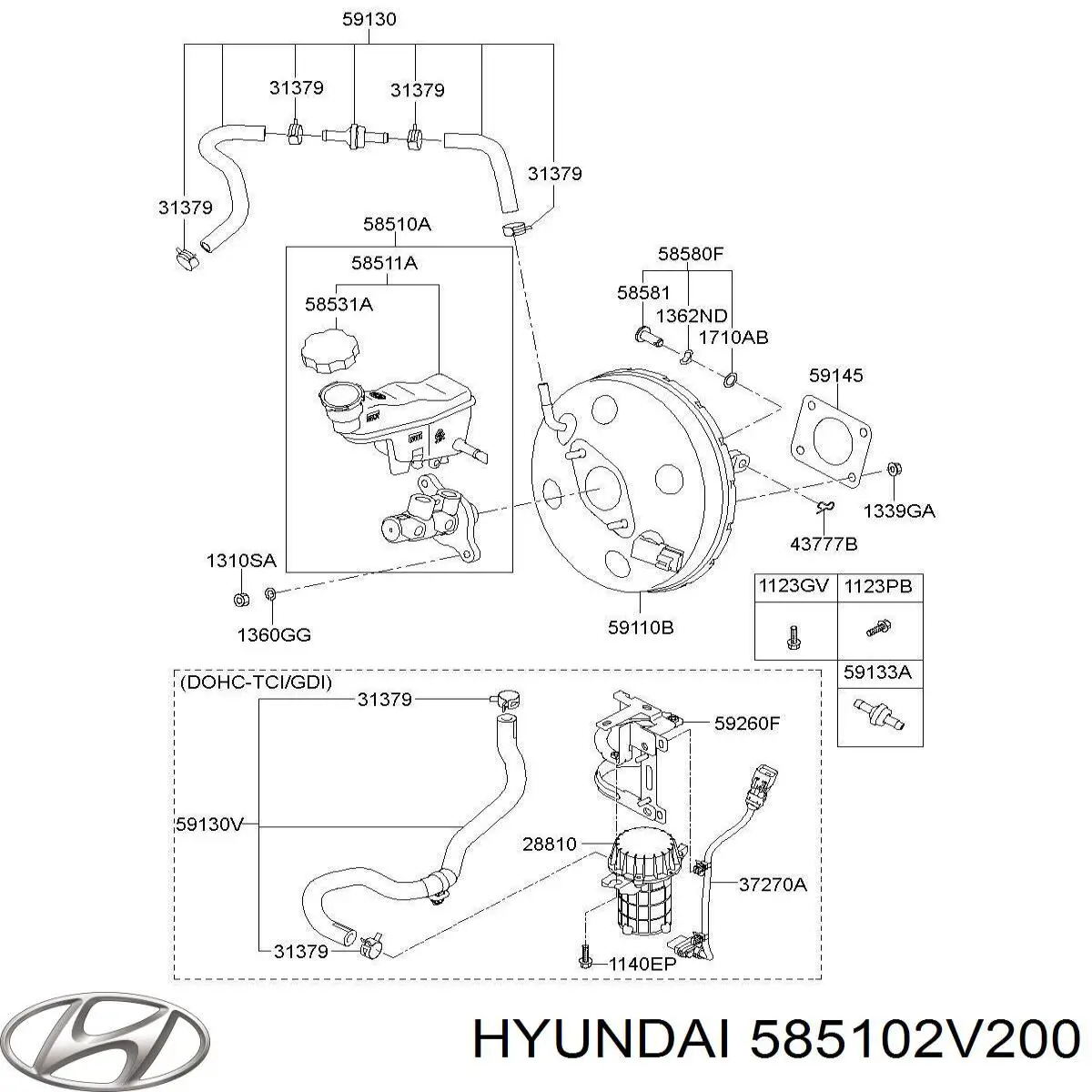 585102V200 Hyundai/Kia цилиндр тормозной главный