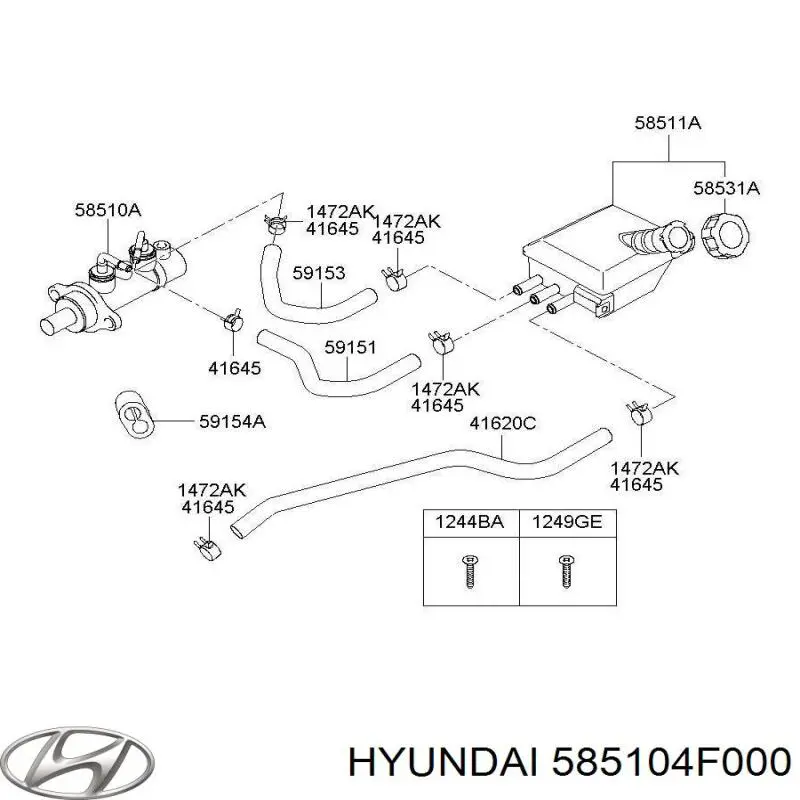 Бачок главного тормозного цилиндра (тормозной жидкости) на Hyundai H100 