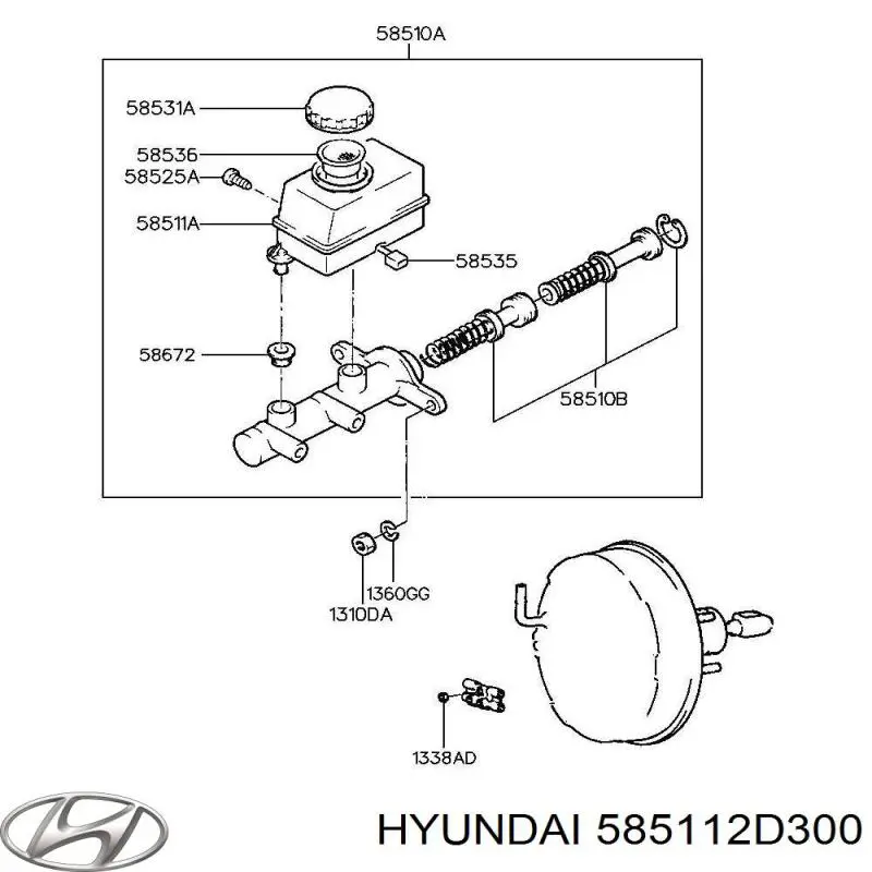Купить 585112D300 Hyundai/Kia Бачок главного тормозного цилиндра (тормозной жидкости)