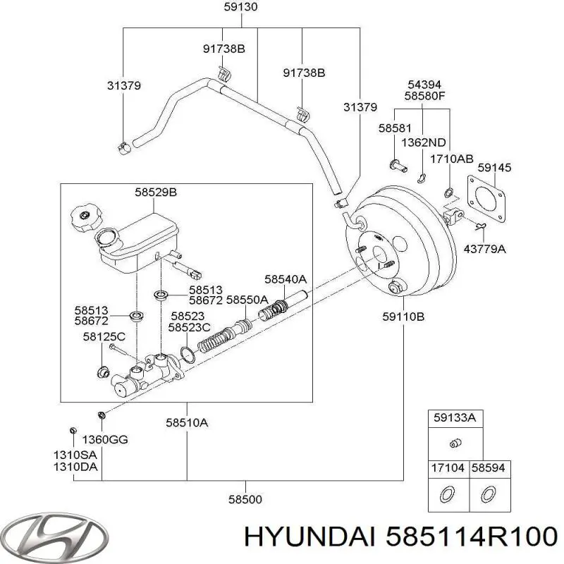 Купить 585114R100 Hyundai/Kia Бачок главного тормозного цилиндра (тормозной жидкости)