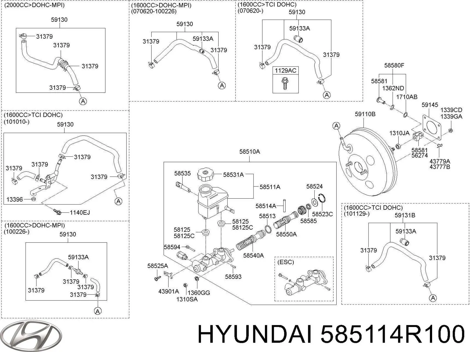 585114R100 Hyundai/Kia Бачок главного тормозного цилиндра