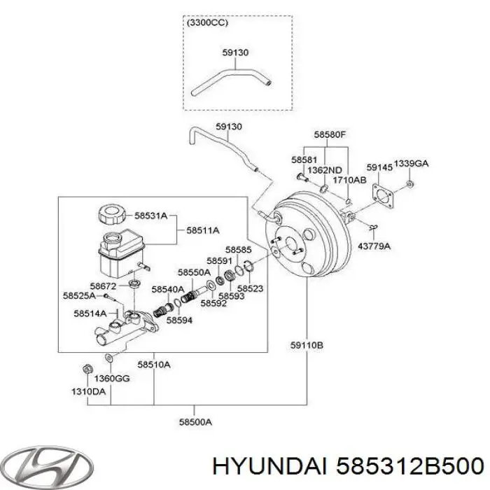 Крышка бачка главного тормозного цилиндра на Hyundai Accent LC