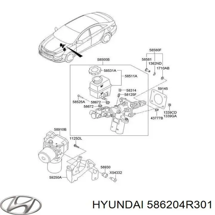 586204R301 Hyundai/Kia Блок ABS гидравлический