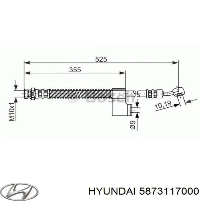 Передний левый тормозной шланг ABS SL5673