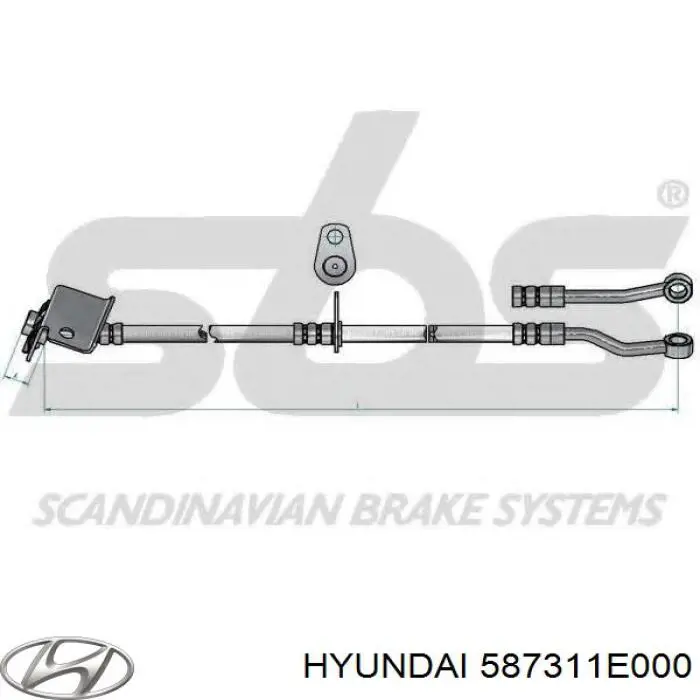 Шланг тормозной задний левый Hyundai/Kia 587311E000