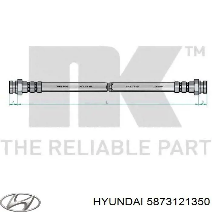 Гибкая тормозная трубка передняя на Hyundai Sonata III 
