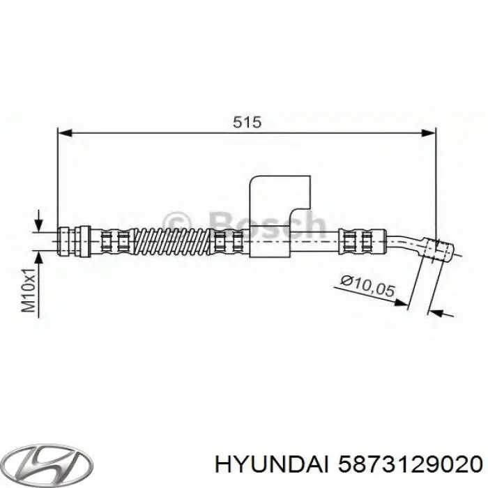 Купить 5873129020 Hyundai/Kia Шланг тормозной передний левый