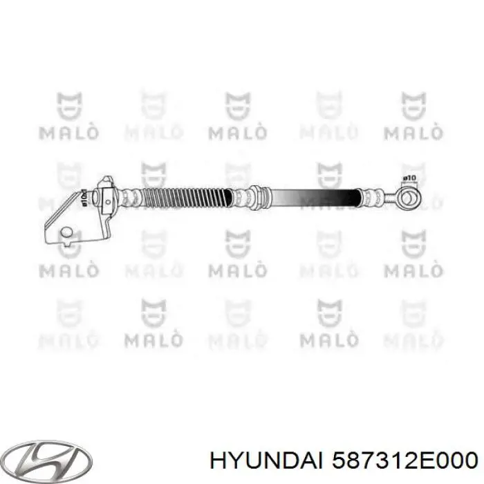 Купить 587312E000 Hyundai/Kia Шланг тормозной передний левый