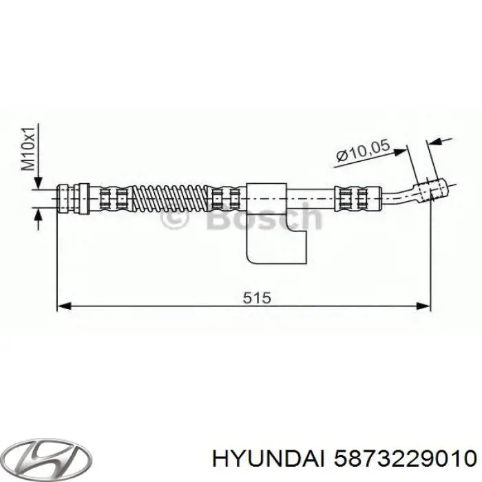 Шланг тормозной передний правый LH6047 Delphi