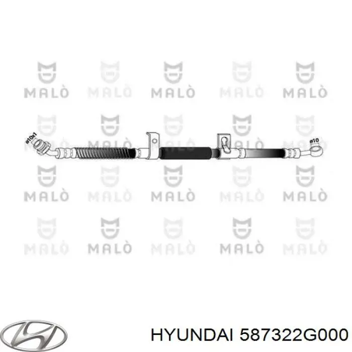 Купить 587322G000DS Hyundai/Kia Шланг тормозной передний, правый
