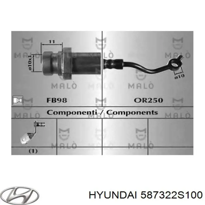 Тормозной шланг Hyundai/Kia 587322S100 цена, от 12.84 USD