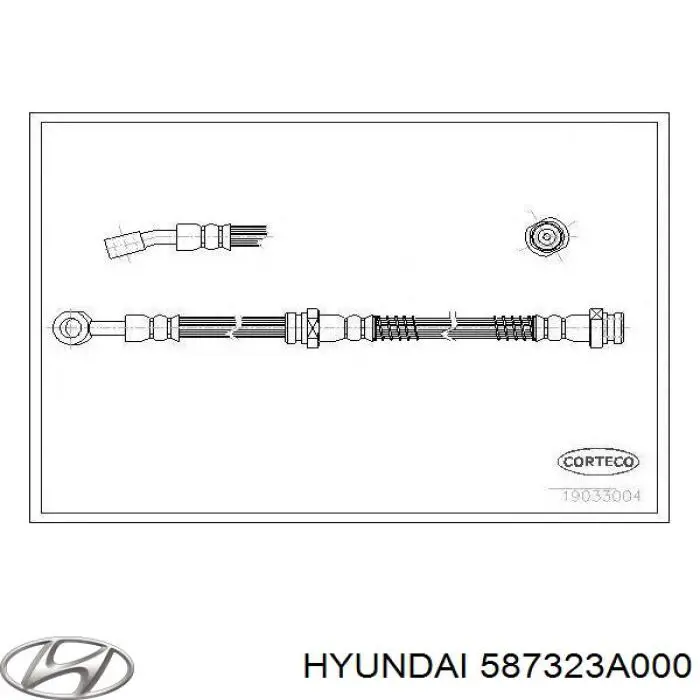 587323A000 Hyundai/Kia шланг тормозной передний правый
