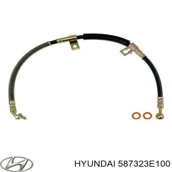 587323E100 Hyundai/Kia шланг тормозной передний правый