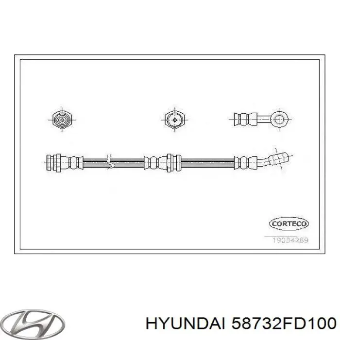 58732FD100 Hyundai/Kia шланг тормозной передний