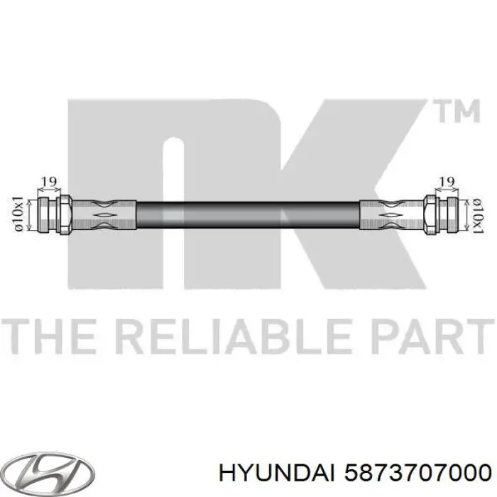 Купить 5873707000 Hyundai/Kia Шланг тормозной задний левый
