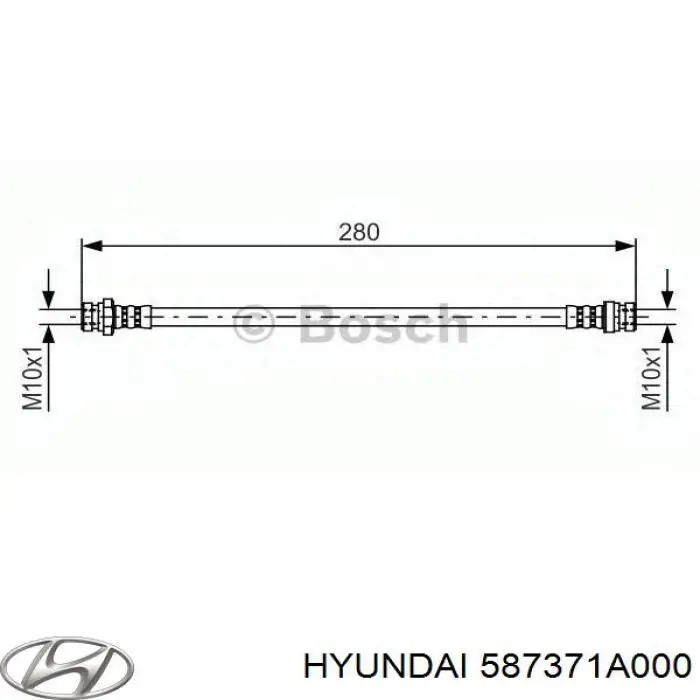 Тормозной шланг задний Hyundai/Kia 587371A000 цена, от 7.33 USD