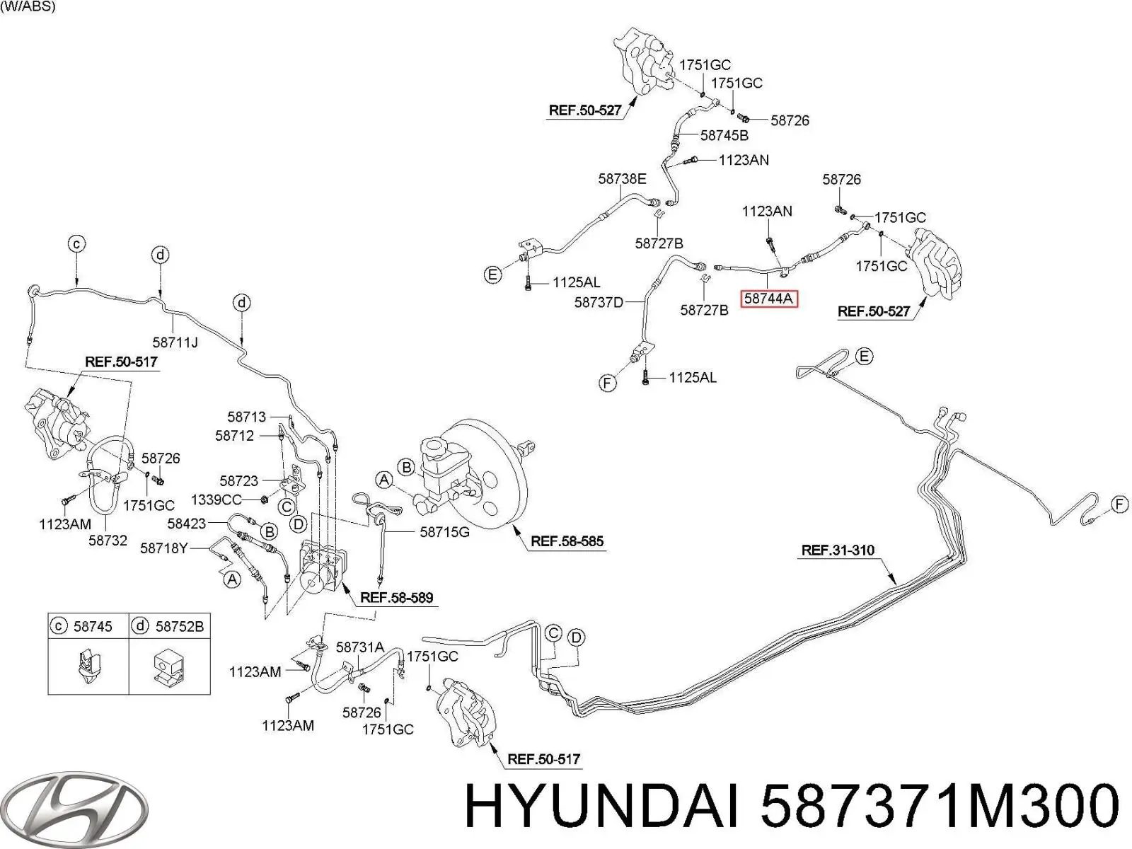 587371M300 Hyundai/Kia Гибкая тормозная трубка