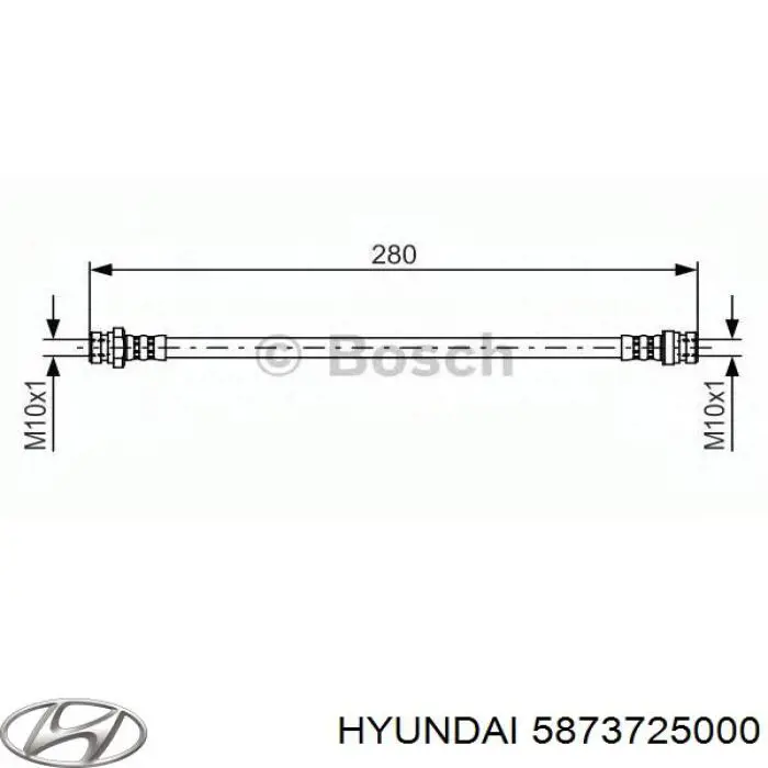 Купить 5873725000 Hyundai/Kia Задний тормозной шланг