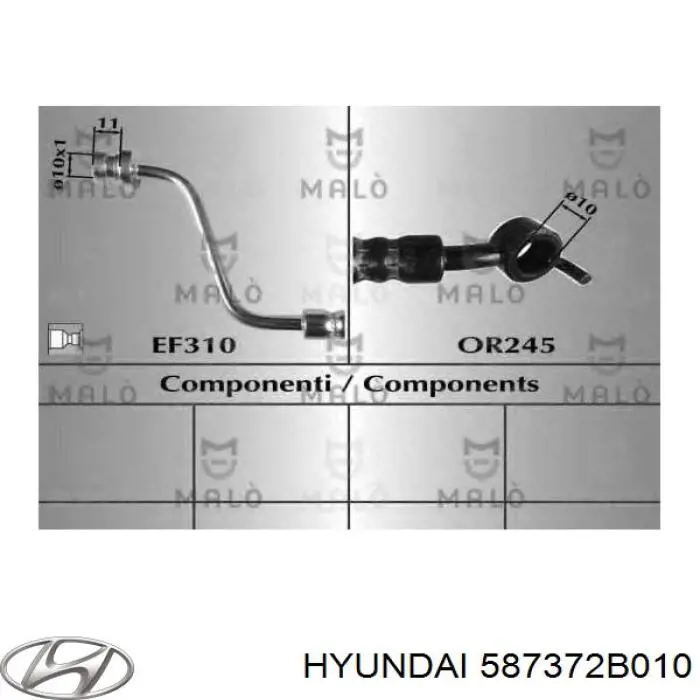 Шланг тормозной задний, левый Hyundai/Kia 587372B010DS цена, от 24.07 USD