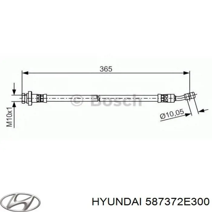 Шланг тормозной задний, левый Hyundai/Kia 587372E300 цена, от 9.40 USD