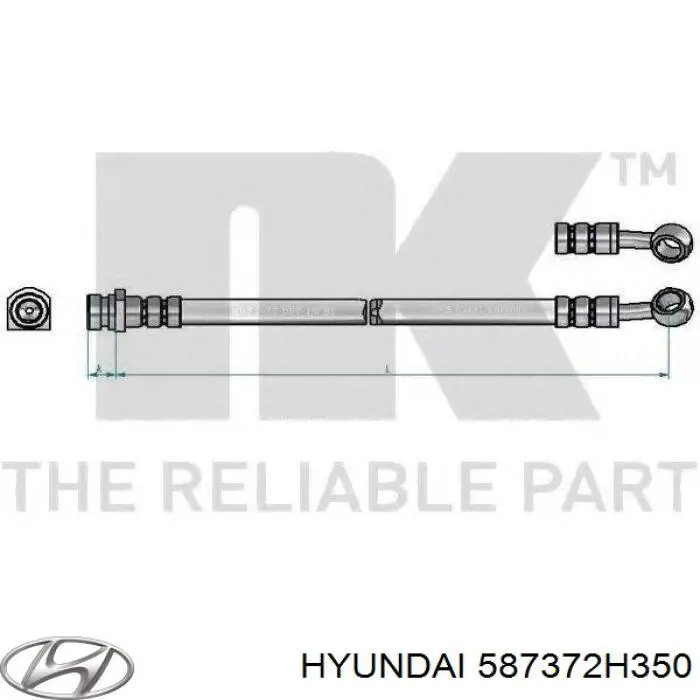 Шланг тормозной задний, левый Hyundai/Kia 587372H350 цена, от 8.30 USD