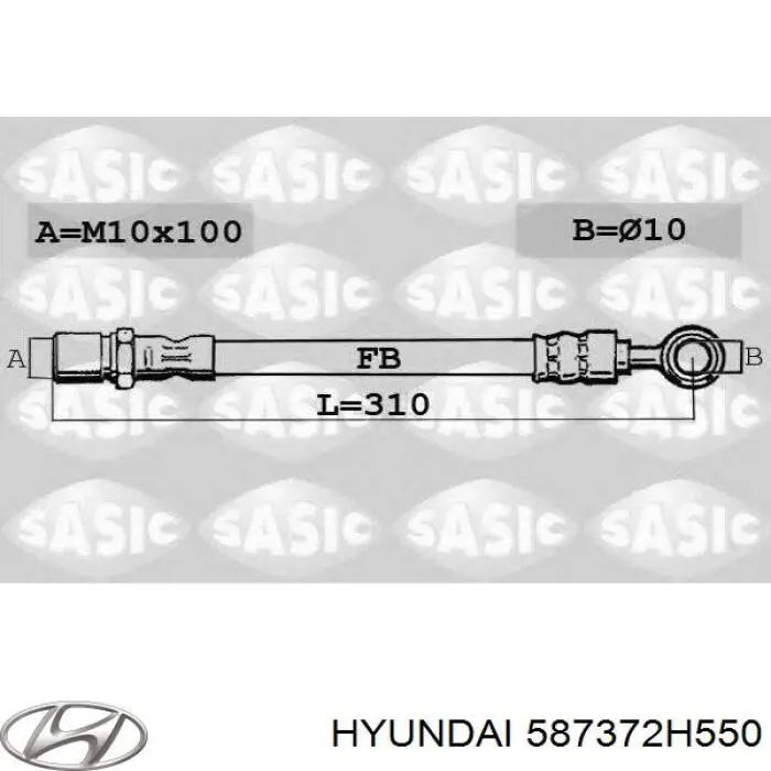 Купить 587372H550 Hyundai/Kia Шланг тормозной задний правый