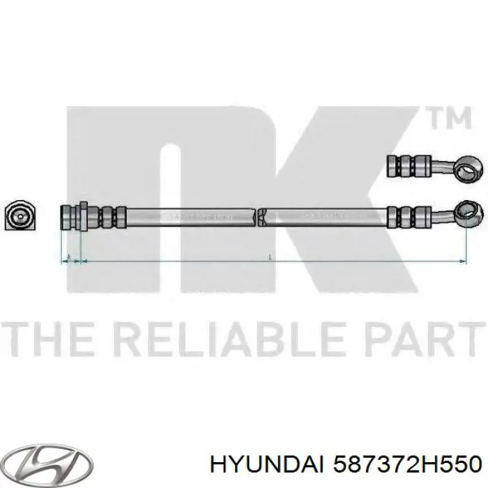 Шланг тормозной задний правый 587372H550 Hyundai/Kia