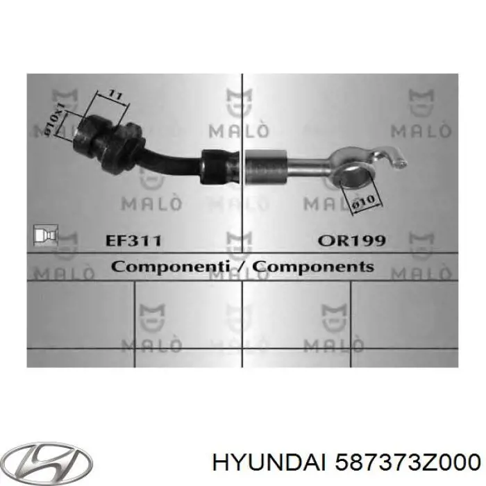 587373Z000 Hyundai/Kia Шланг тормозной задний левый