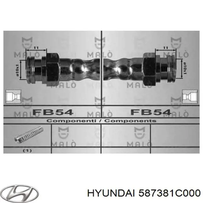 Шланг тормозной задний правый 587381C000 Hyundai/Kia