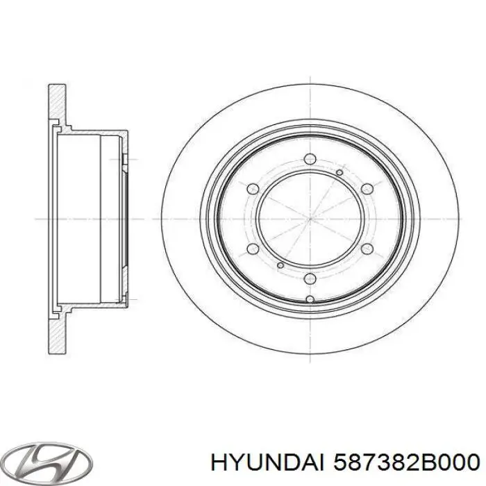 Шланг тормозной задний правый 587382B000 Hyundai/Kia