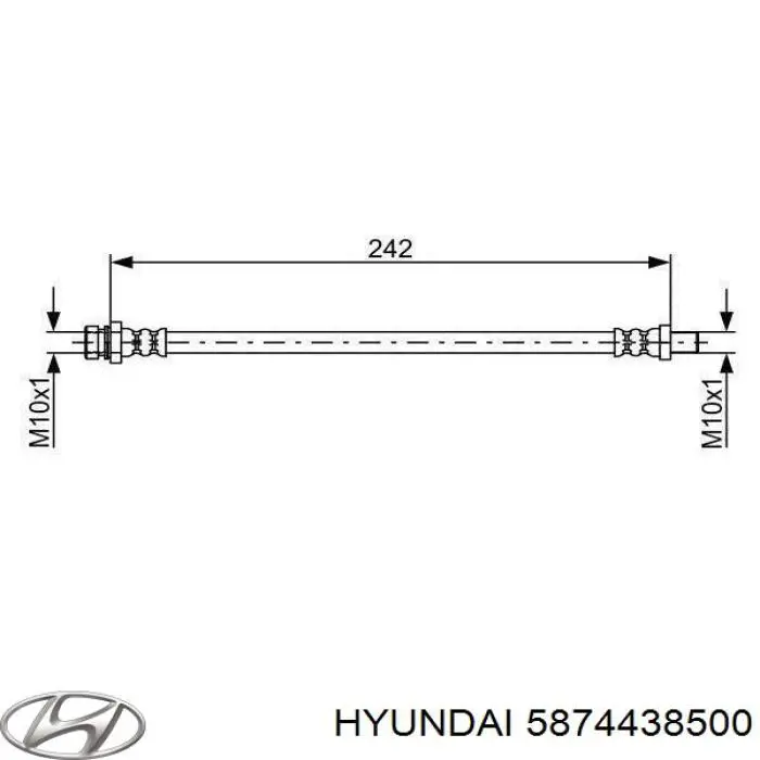 Тормозной шланг задний Hyundai/Kia 5874438500 цена, от 7.57 USD